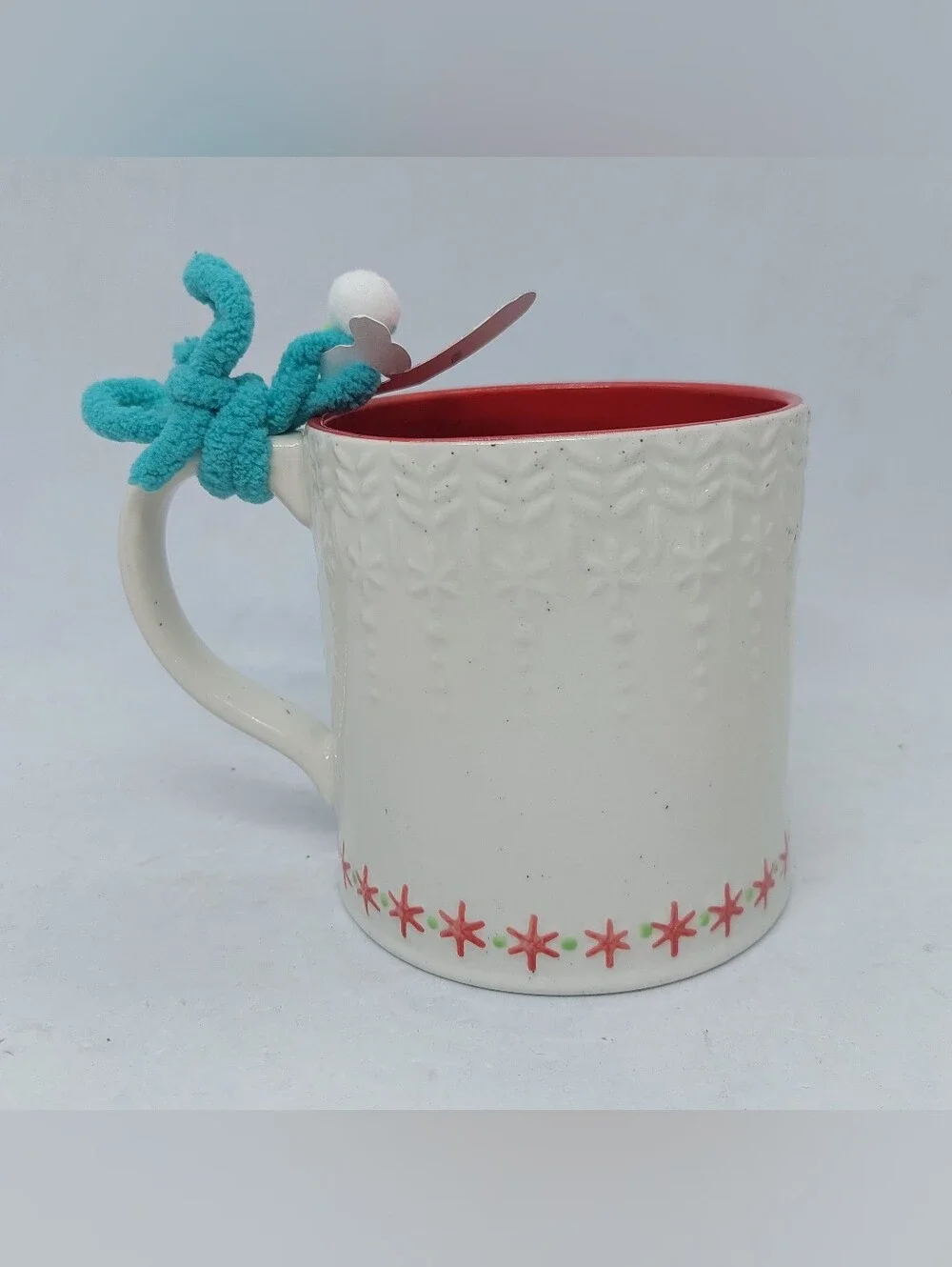 Anthropologie Mug Mitten Glove Christmas Design Letter 